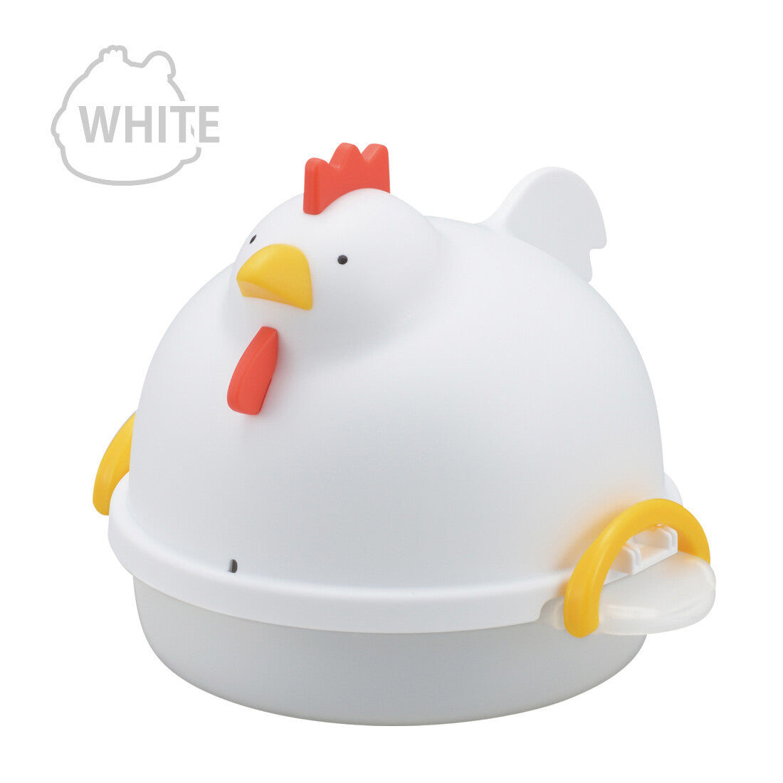 Akebono Microwave Egg Boiler Chicken Shape 4 Eggs White RE-1506