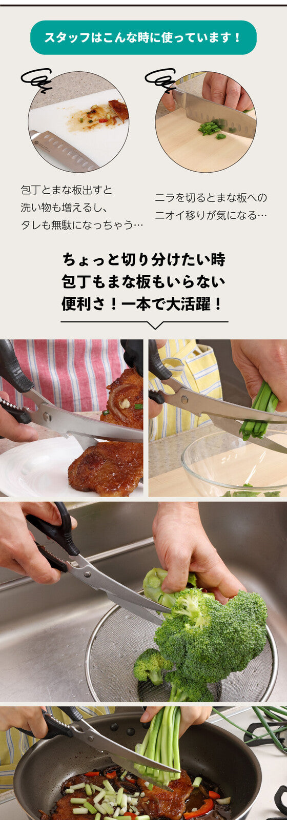 Kyoto Katsugu Long Curved Kitchen Scissors Detachable for Washing