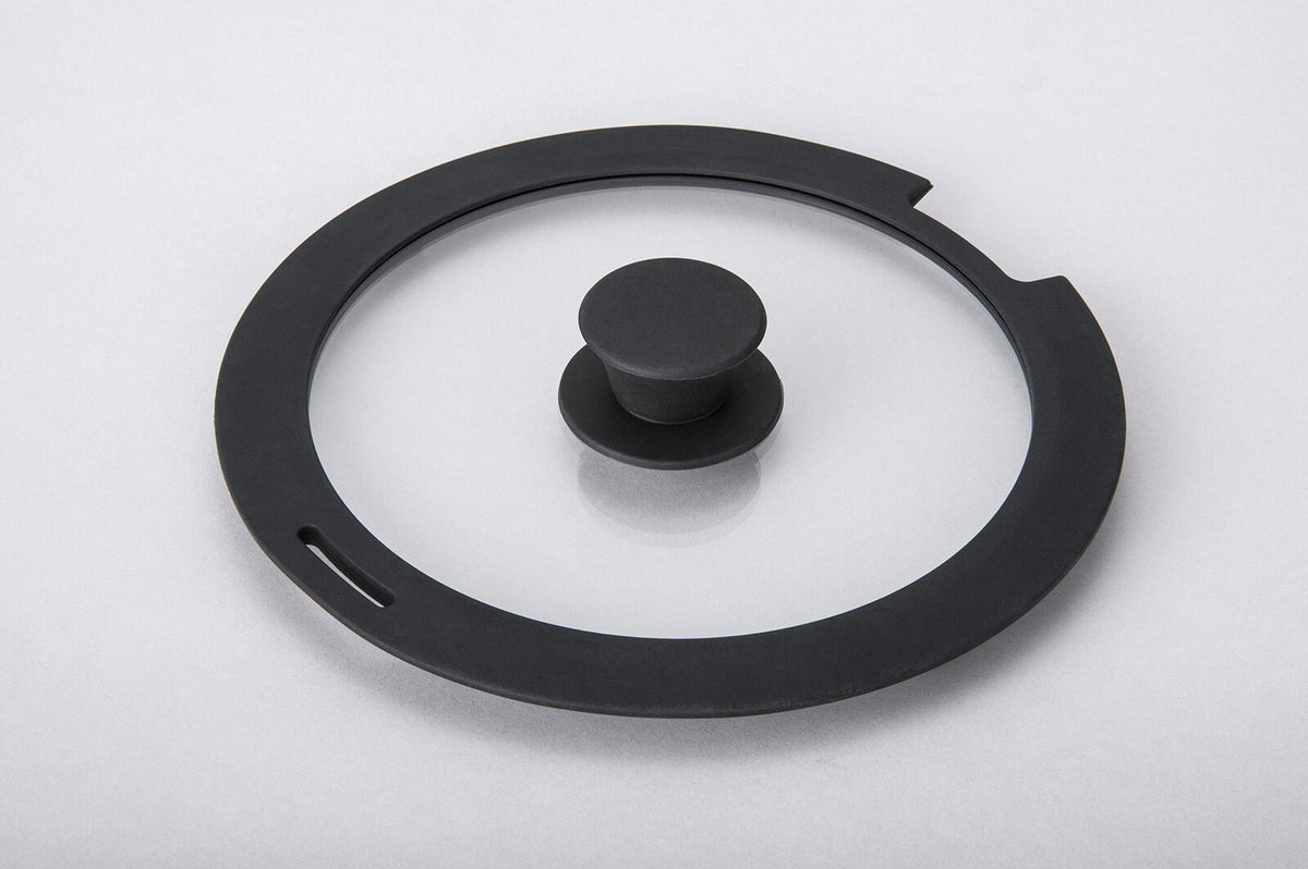 Hokuriku Aluminum Cast Varius Silicone Rim Glass Lid 22cm A-3135