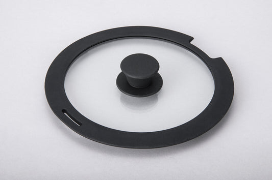 Hokuriku Aluminum Cast Varius Silicone Rim Glass Lid 22cm A-3135