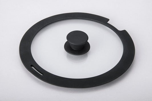 Hokuriku Aluminum Cast Varius Silicone Rim Glass Lid 24cm A-3136