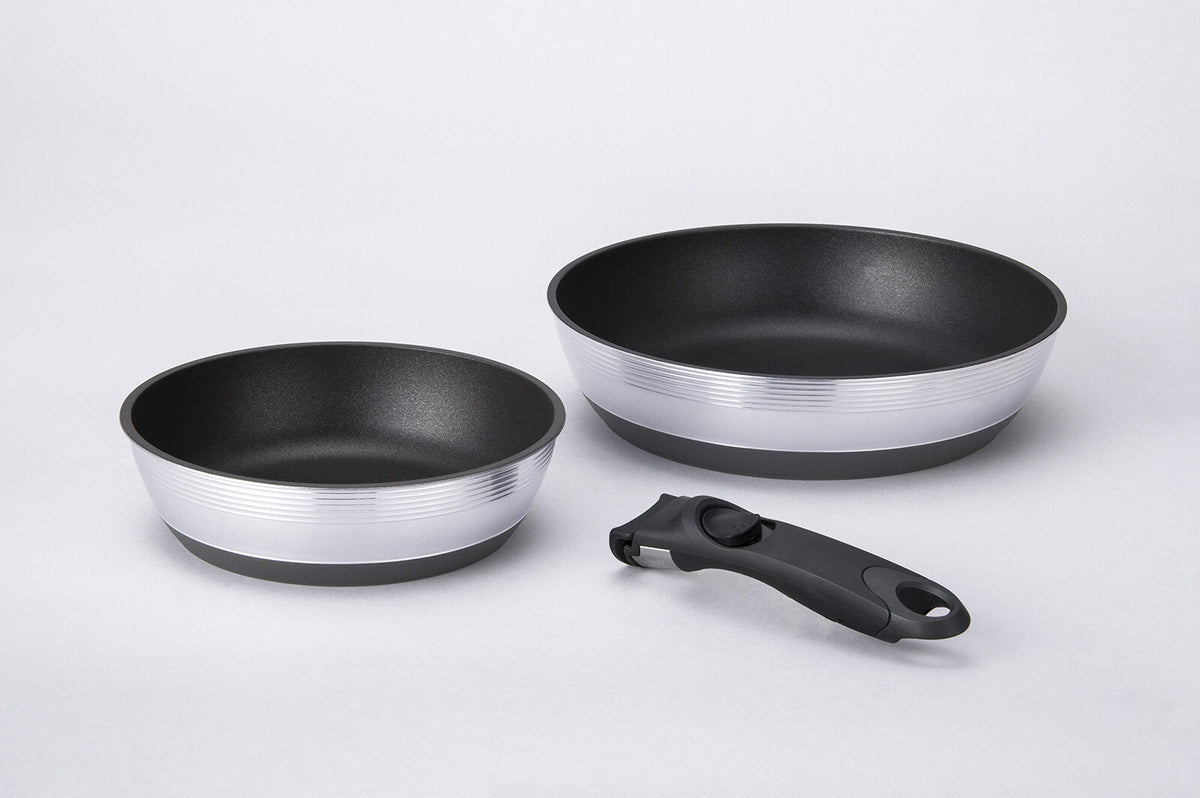 Hokuriku Aluminum Cast Varius IH 3-Piece Frying Pan Set A-3138