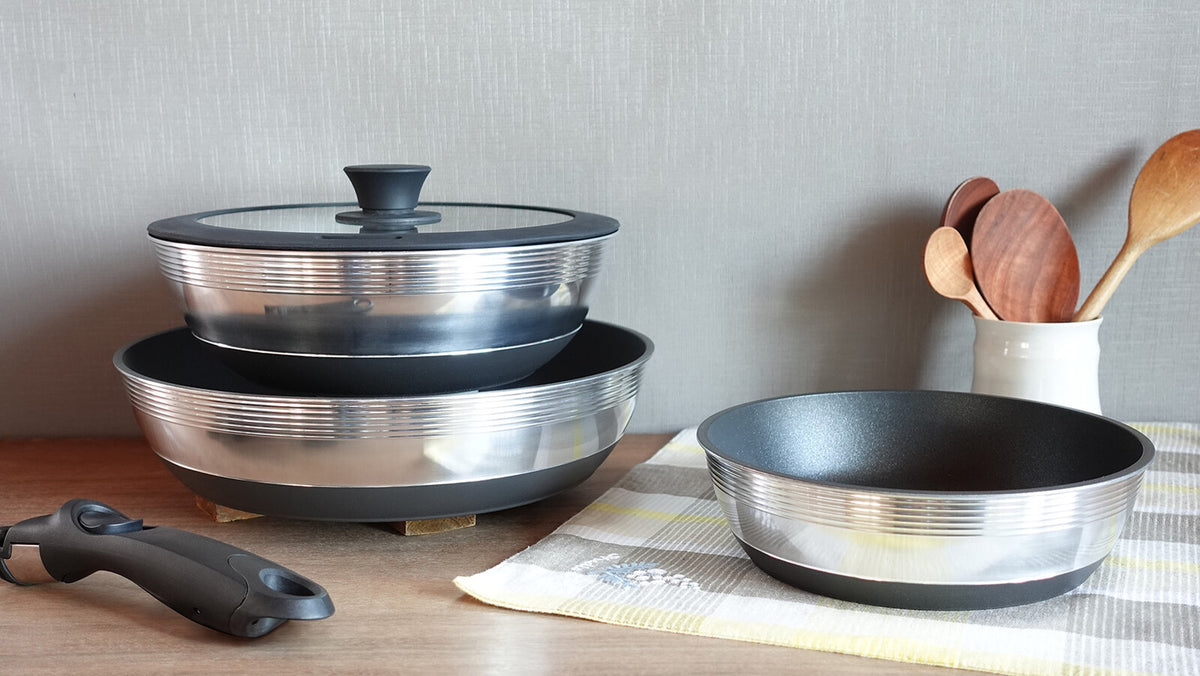 Hokuriku Aluminum Cast Varius IH 3-Piece Frying Pan Set A-3138