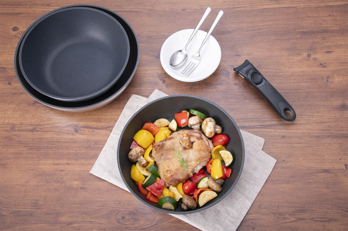 Hokuriku Aluminum Cast Varius IH 3-Piece Frying Pan Set A-3138