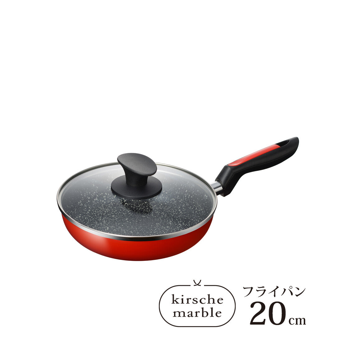 Wahei Freiz Kirsche Marble Nonstick Frying Pan 20cm with Glass Lid MB-2931