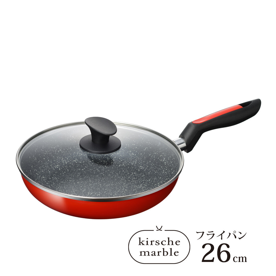 Wahei Freiz Kirsche Marble Nonstick Frying Pan 26cm with Glass Lid MB-2932