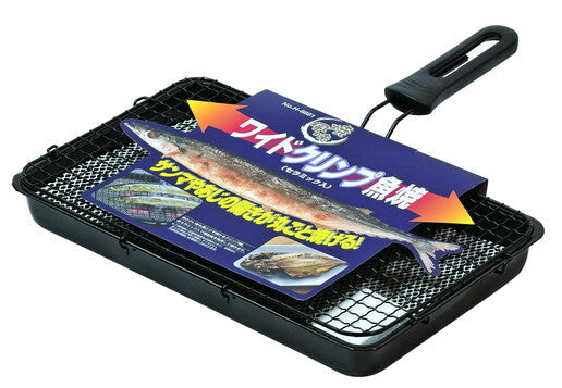 Pearl Metal Wide Crimp Fish Roaster Ceramic Coated Gas Stove Only H-8881