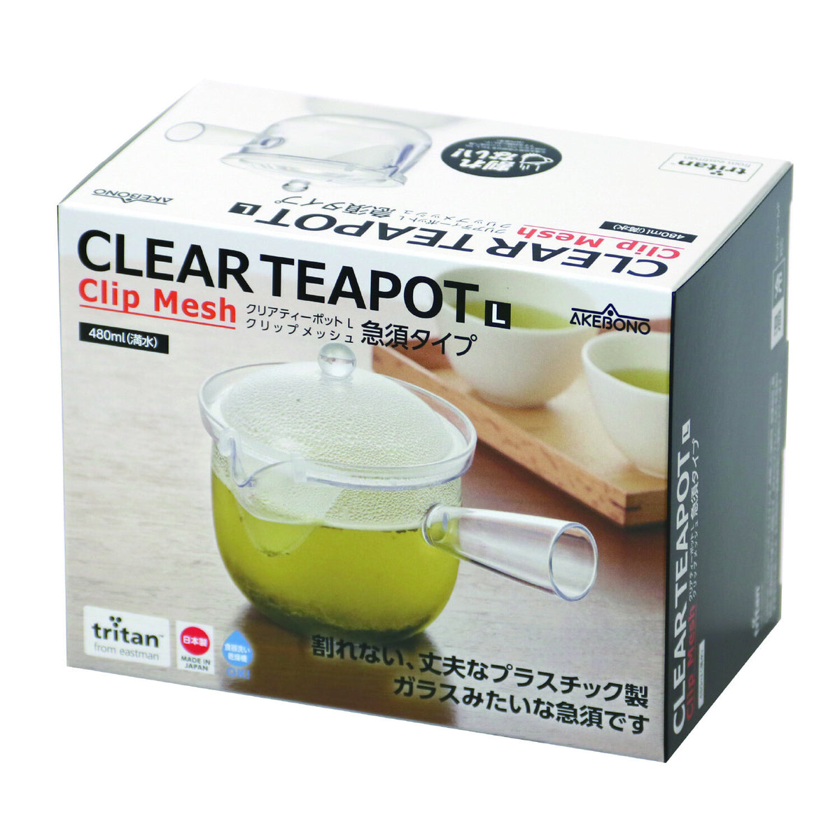 Akebono Clear Kyusu Teapot with Clip Mesh Large TW-3750