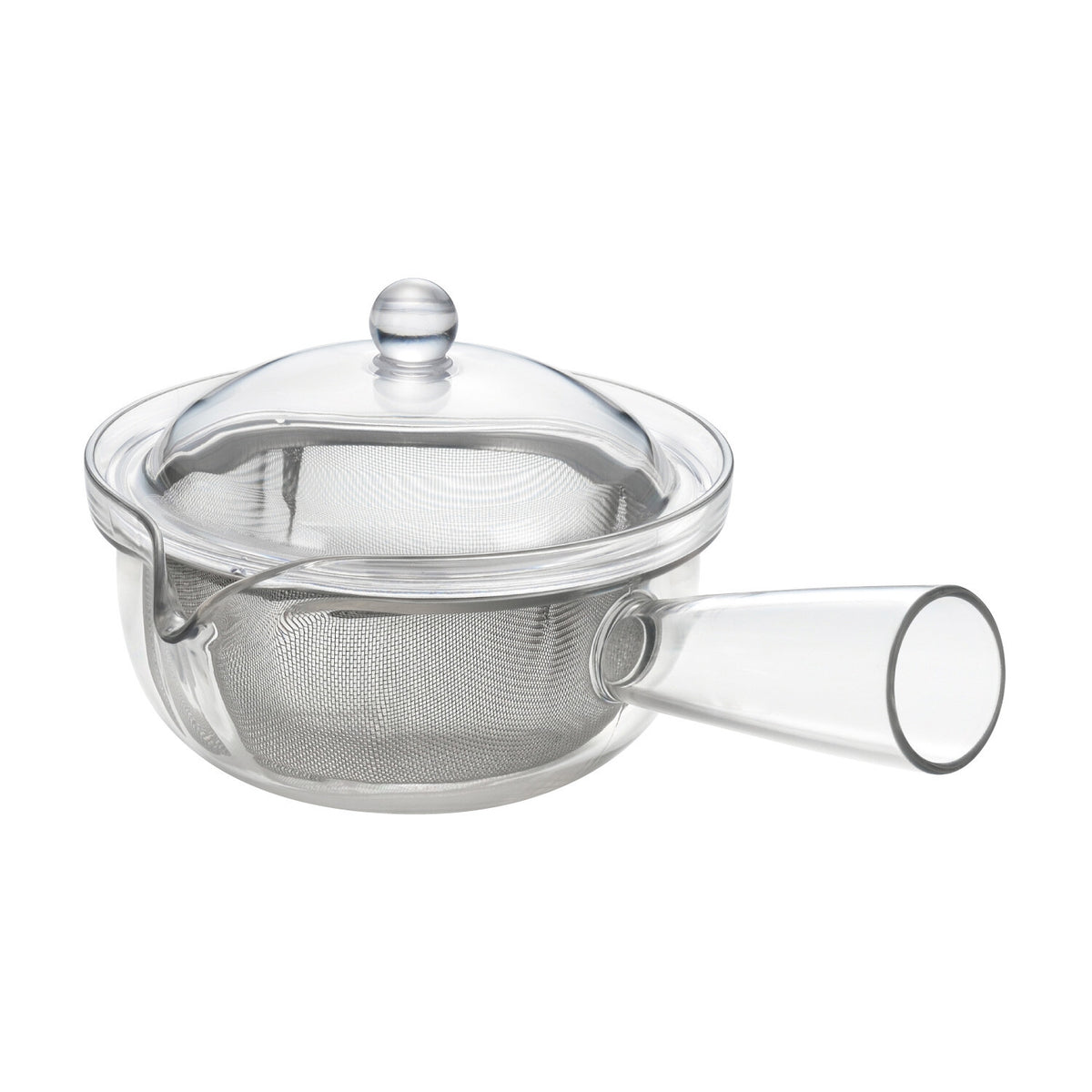Akebono Clear Kyusu Teapot Large with Stainless Steel Mesh Side Handle TW-3738