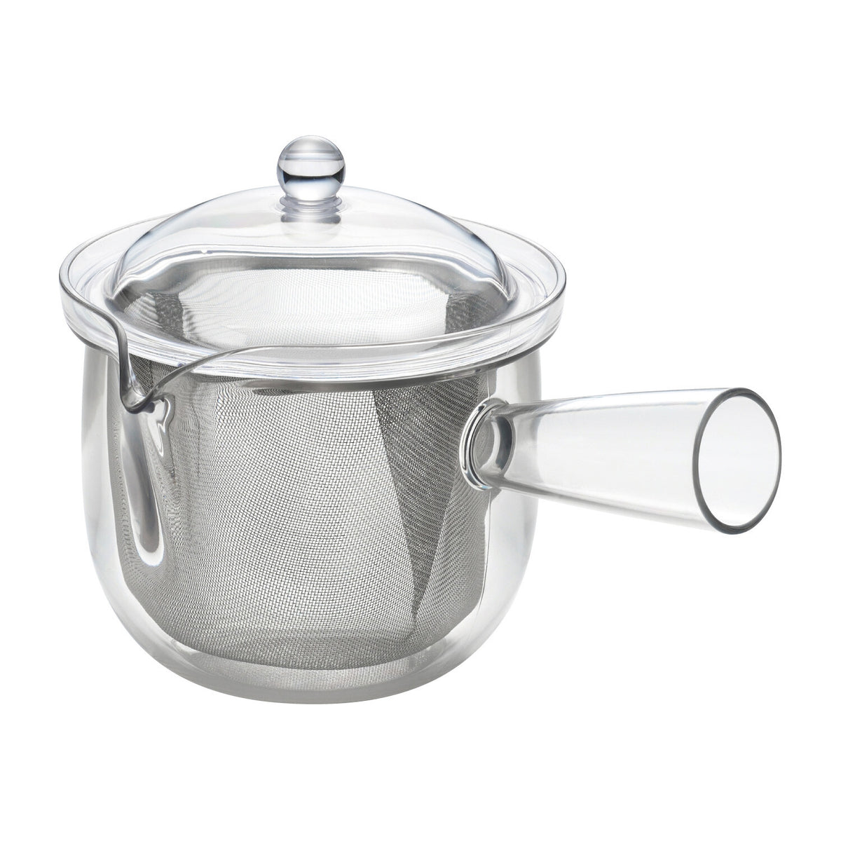 Akebono Clear Kyusu Teapot Large with Stainless Steel Mesh Side Handle TW-3738