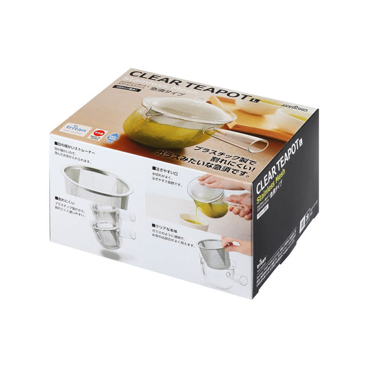 Akebono Clear Kyusu Teapot Large with Stainless Steel Mesh Side Handle TW-3738