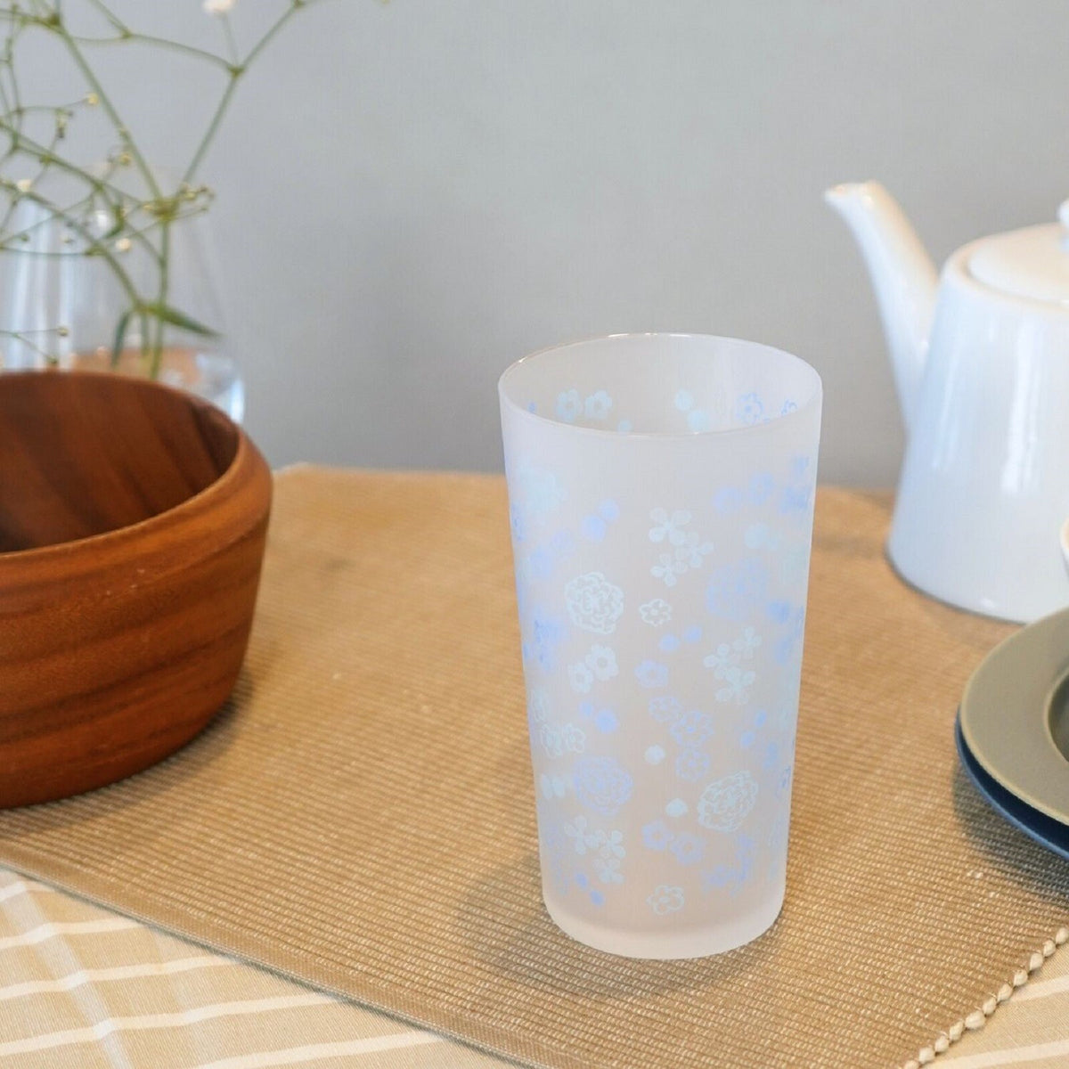 Toyo-Sasaki Glass Hanahana Tumbler, Blue and Light Blue