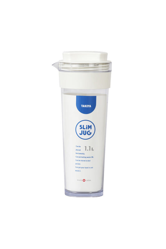 Takeya Slim Jug II Cold Water Pitcher 1.1L Milk White
