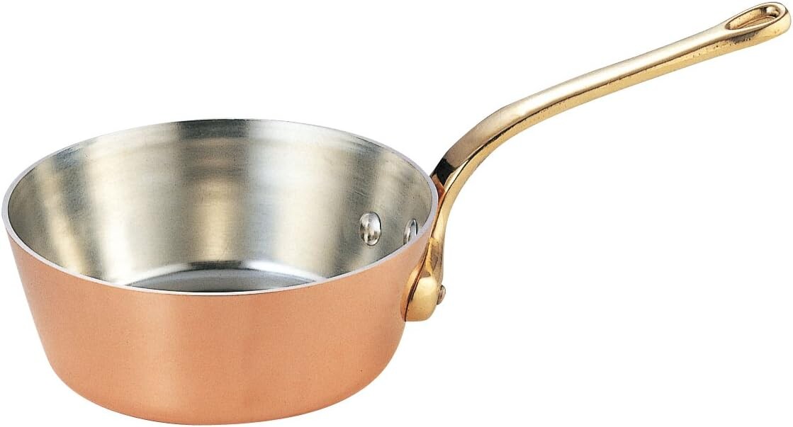 Wadasuke Extra Thick Copper Pot Tapered with Brass Handle 15cm 3442-0151
