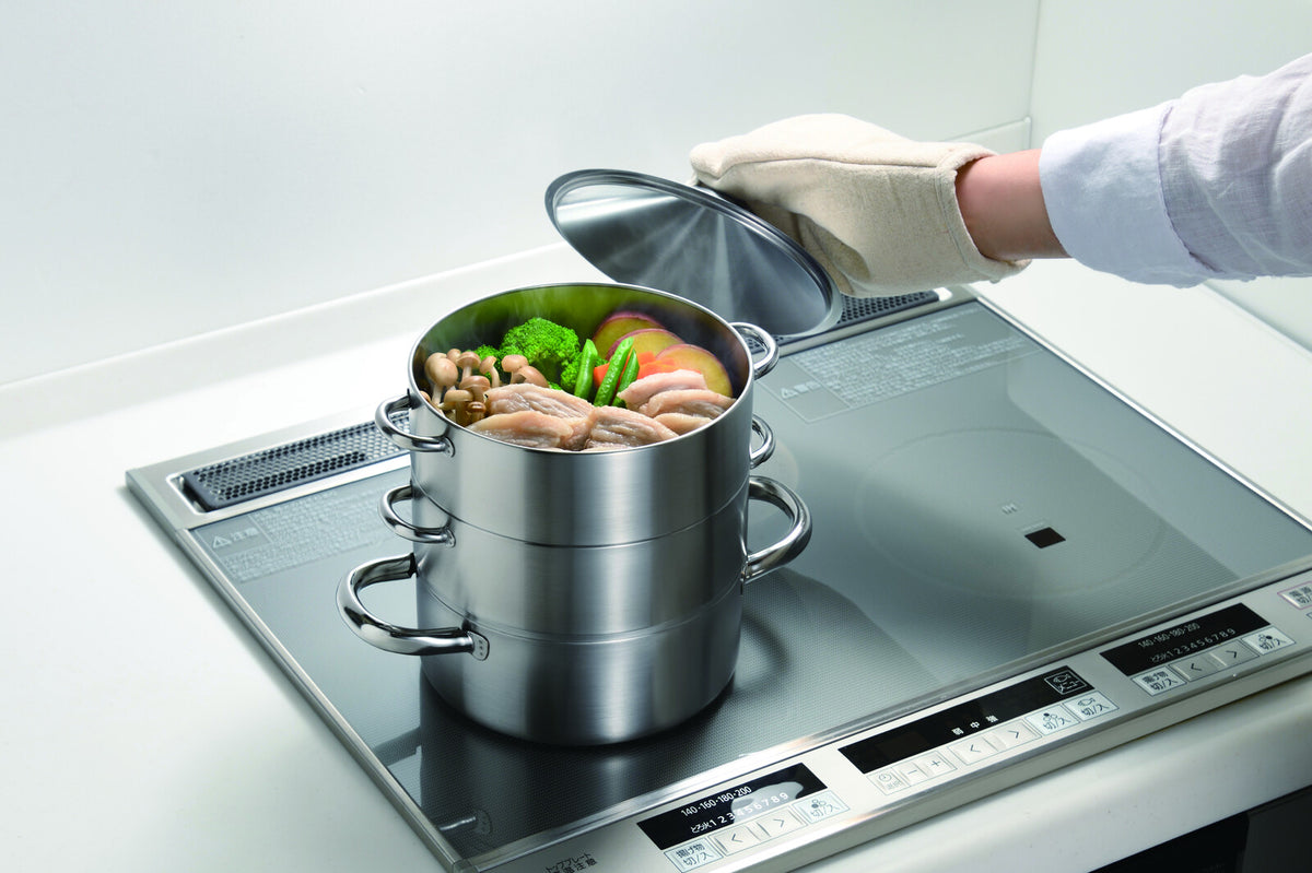 Tsubamesan Stainless Steel 3-Tier Steamer Pot 18cm EM-078