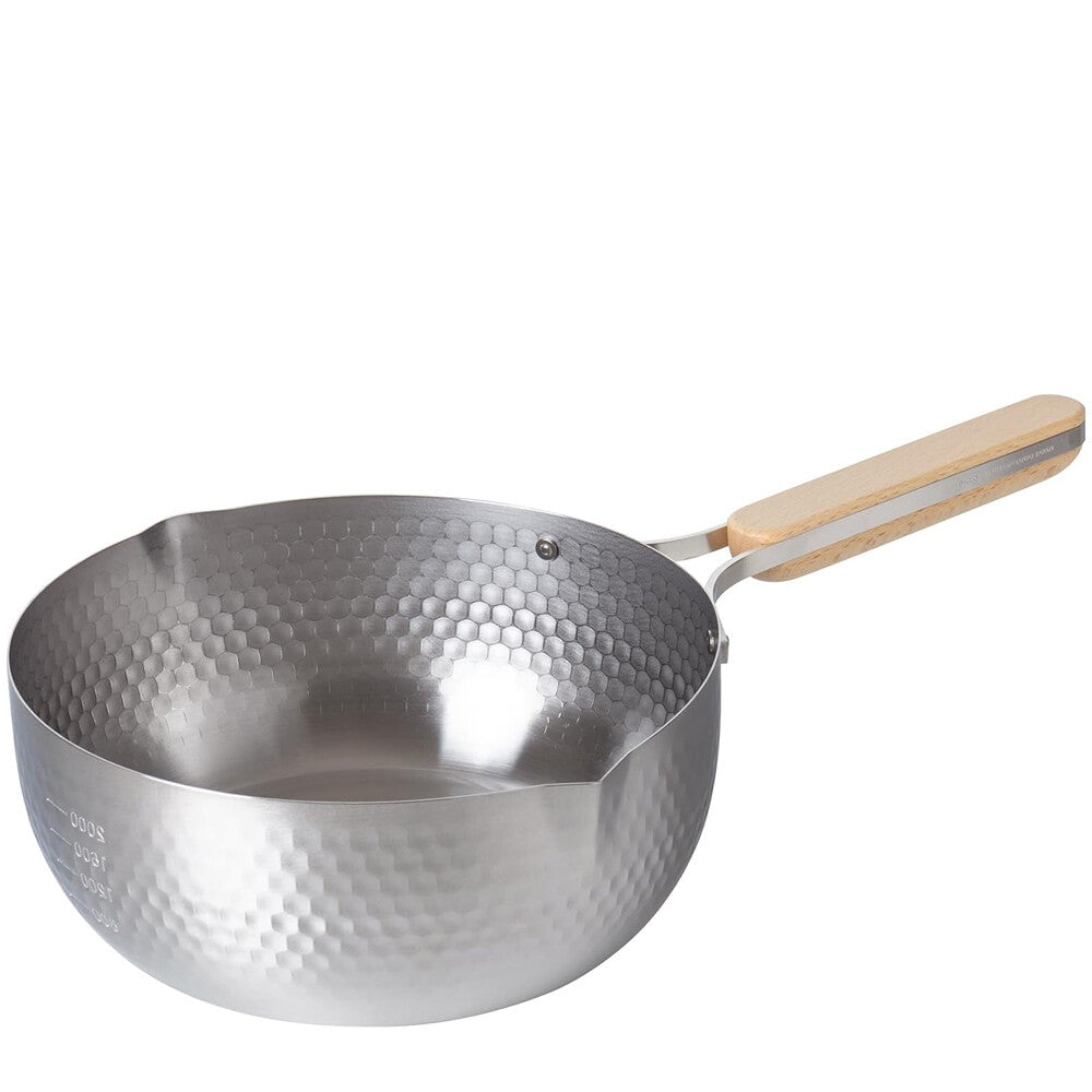 Wahei Freiz Enzo Stainless Steel Yukihira Saucepan 22cm with Wood Handle EN-017