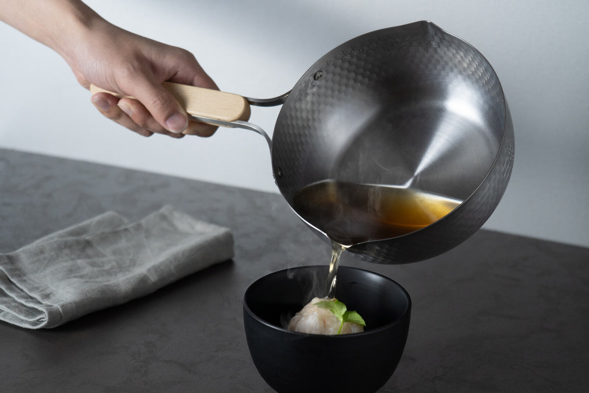 Wahei Freiz Enzo Stainless Steel Yukihira Saucepan 18cm with Wood Handle EN-015
