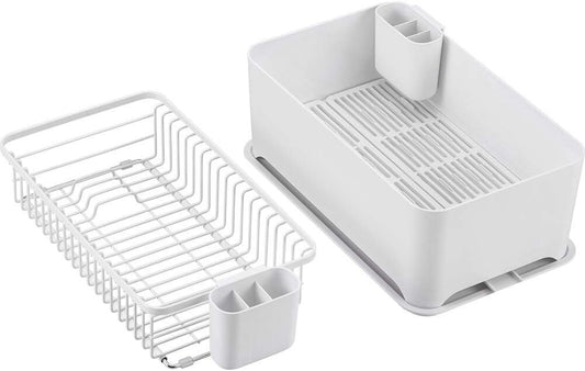 Wahei Freiz Space-Saving Dish Drying Rack Set Pure White MG-0308