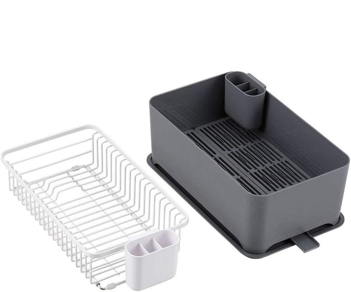 Wahei Freiz Space-Saving Dish Drying Rack Set Light Gray MG-0309
