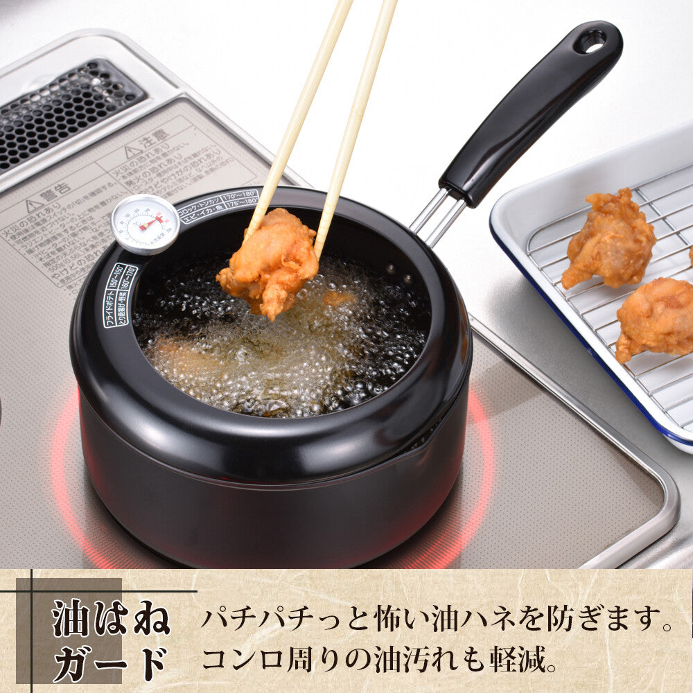 Wahei Freiz Agezutsumi Double-Handle Tempura Pot with Thermometer 20cm AR-7002