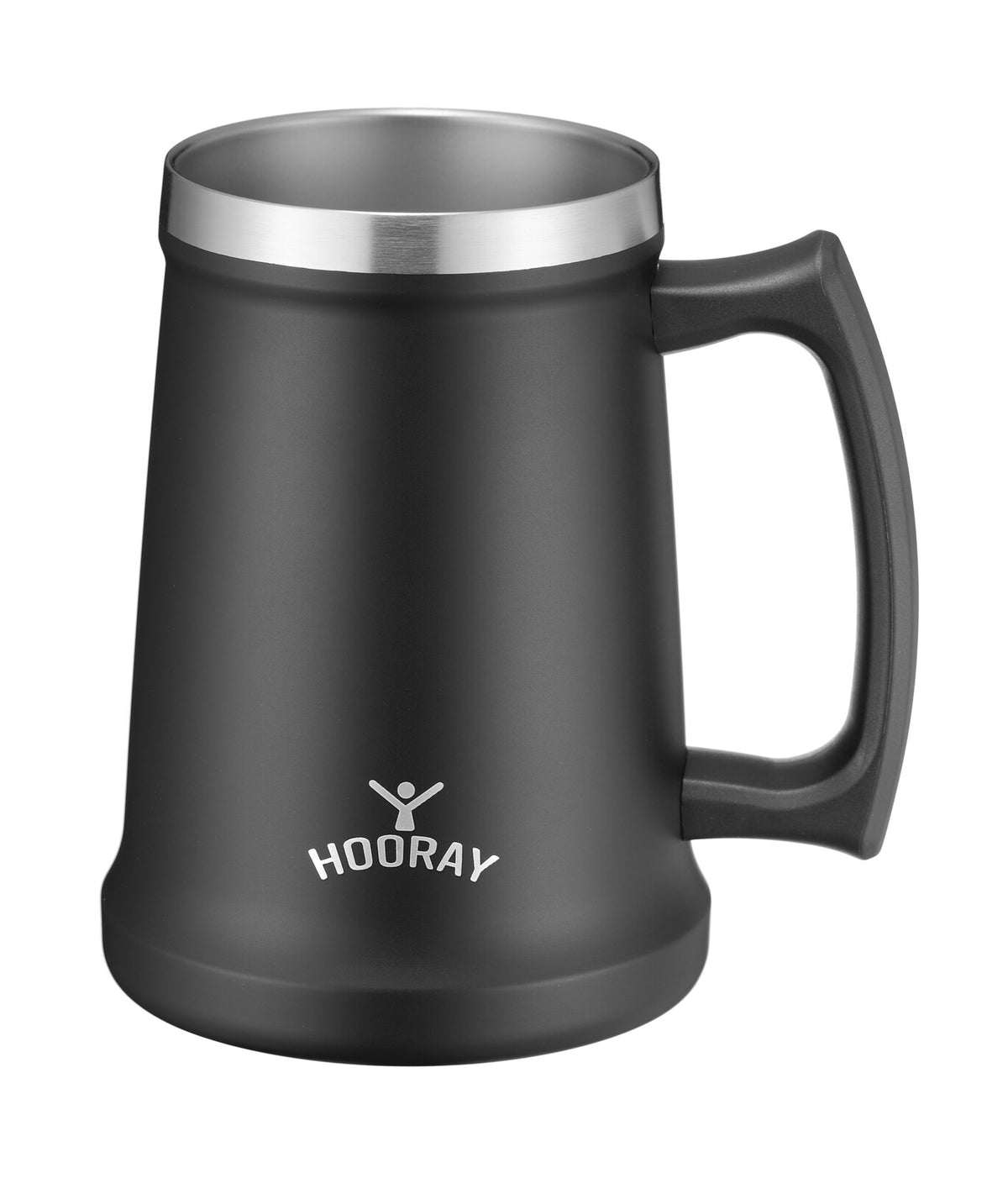Wahei Freiz Stainless Steel Beer Mug Tumbler 480ml Black ME-7503