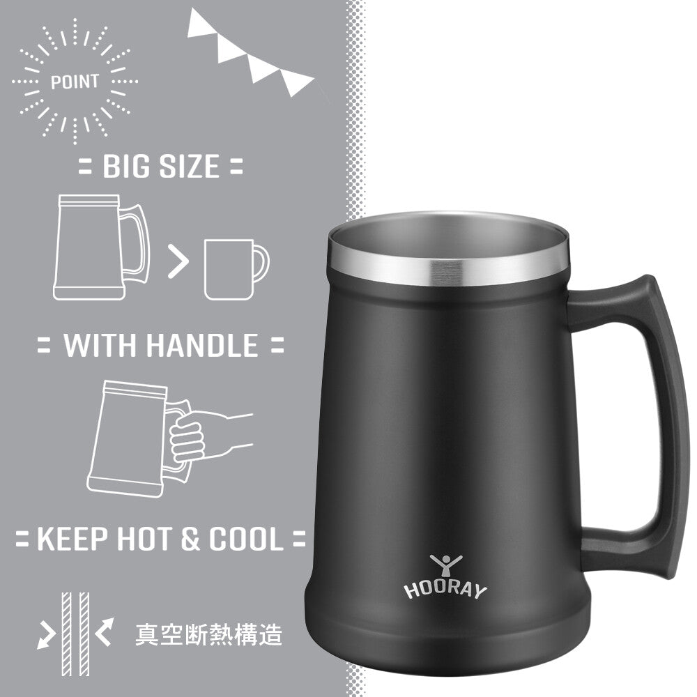 Wahei Freiz Stainless Steel Beer Mug Tumbler 480ml Copper ME-7504