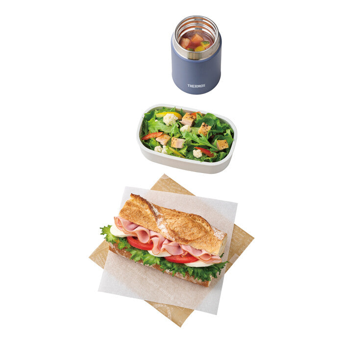 Thermos Vacuum Insulated Soup Jar Lunch Set 800ml Gray Navy JEH-800
