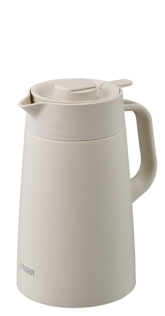 Tiger Vacuum Insulated Stainless Steel Pot Push Lever 1.2L Egret White PWR-A120