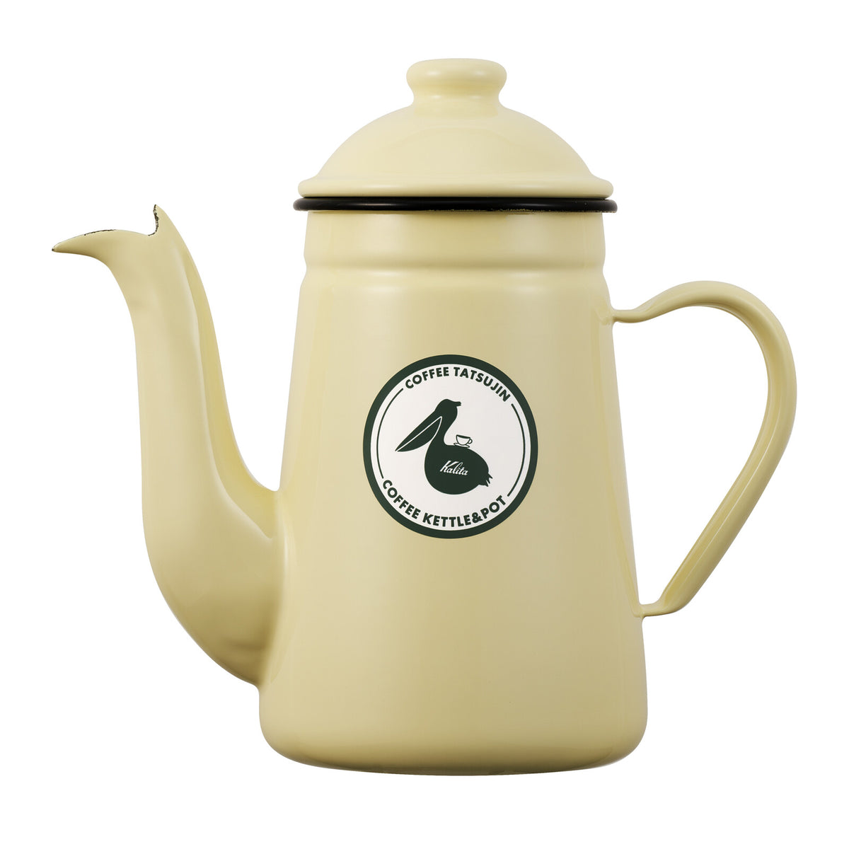 Kalita Pelican Enamel Coffee Drip Pot 1L Yellow 52309