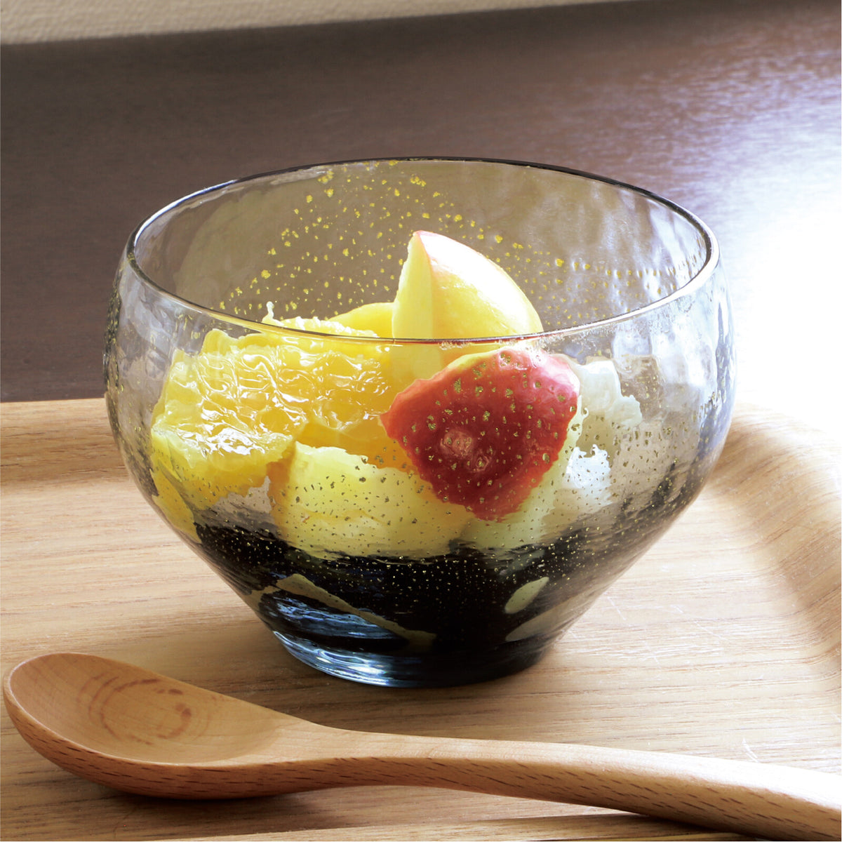 Toyo-Sasaki Glass Yachiyo Kiln Round Cup Iron Navy Blue 10.6cm