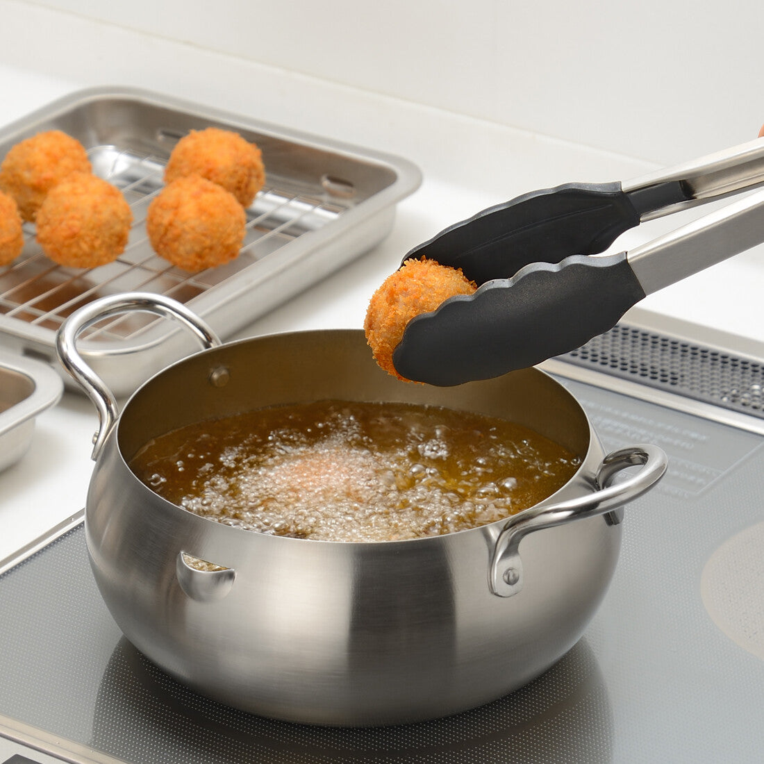 Wahei Freiz Stainless Steel Tempura Frying Pot 20cm EM-076