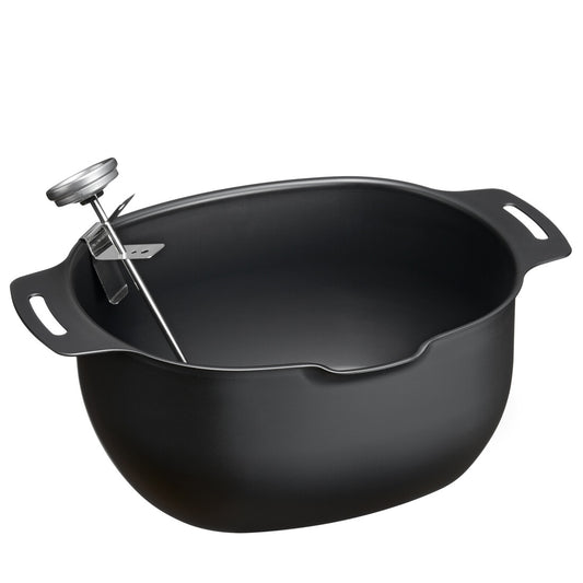 Wahei Freiz Enzo Oval Iron Deep Fryer Pot with Thermometer 20x17cm IH EM-095