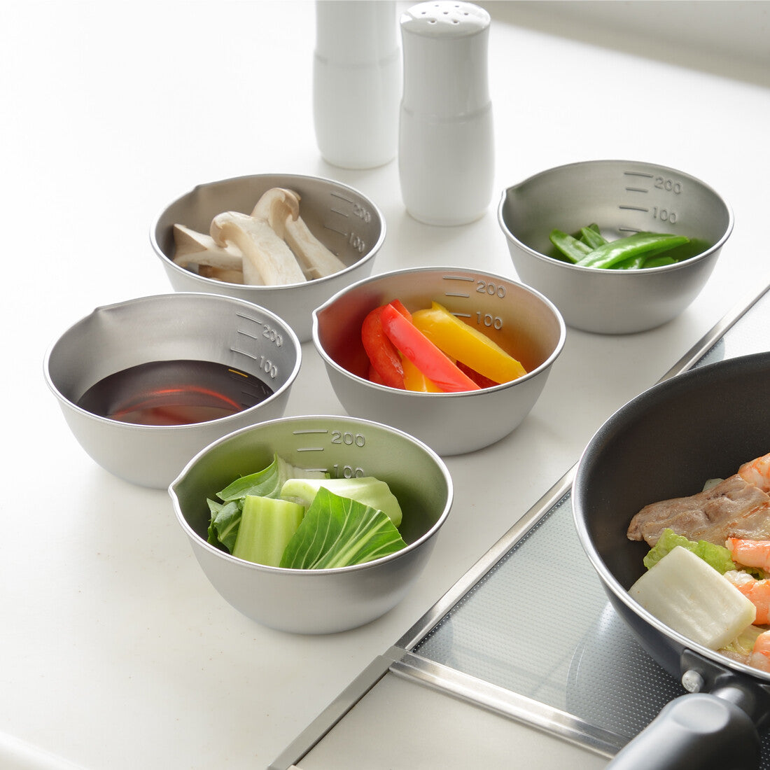 Wahei Freiz Tsubamesan Stainless Steel Mini Prep Bowls 10cm Set of 5 EM-097