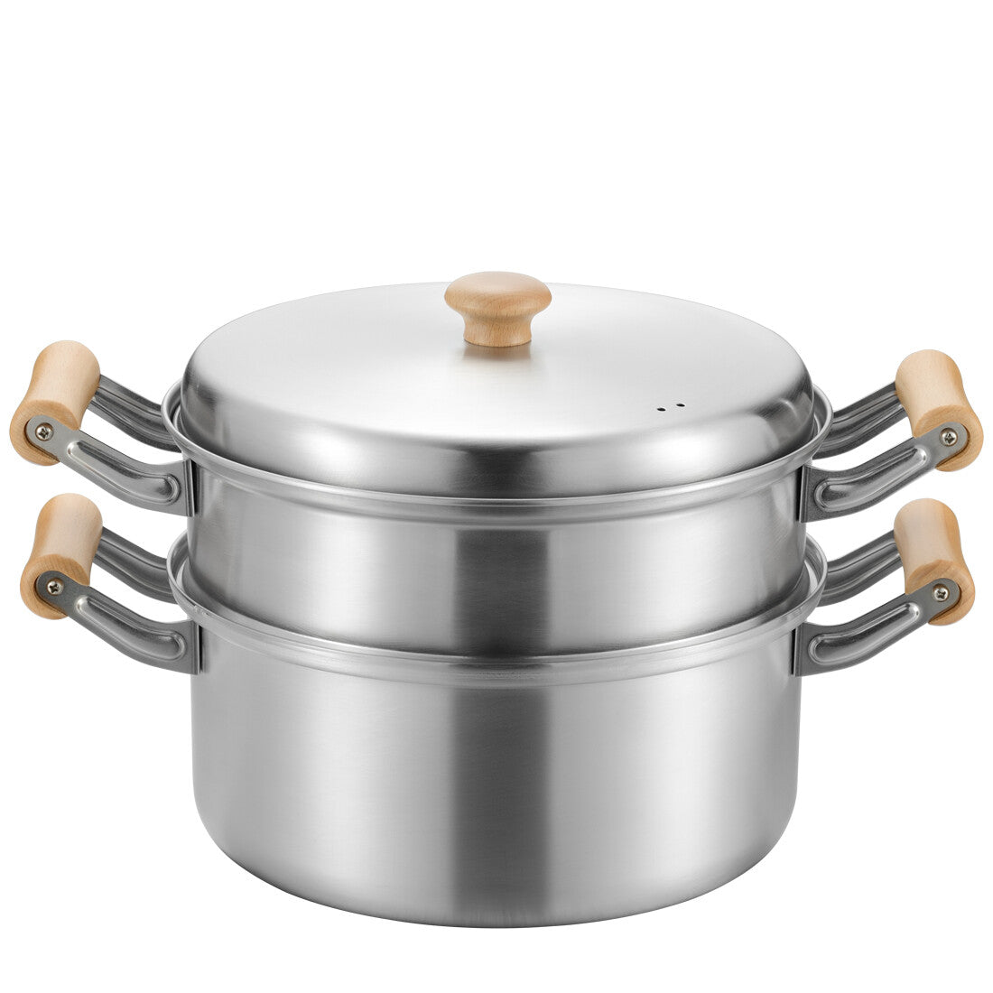 Wahei Freiz Chitose Induction Deep 2-Tier Steamer 25cm Wooden Handle CS-061