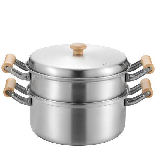 Wahei Freiz Chitose Induction Deep 2-Tier Steamer 25cm Wooden Handle CS-061