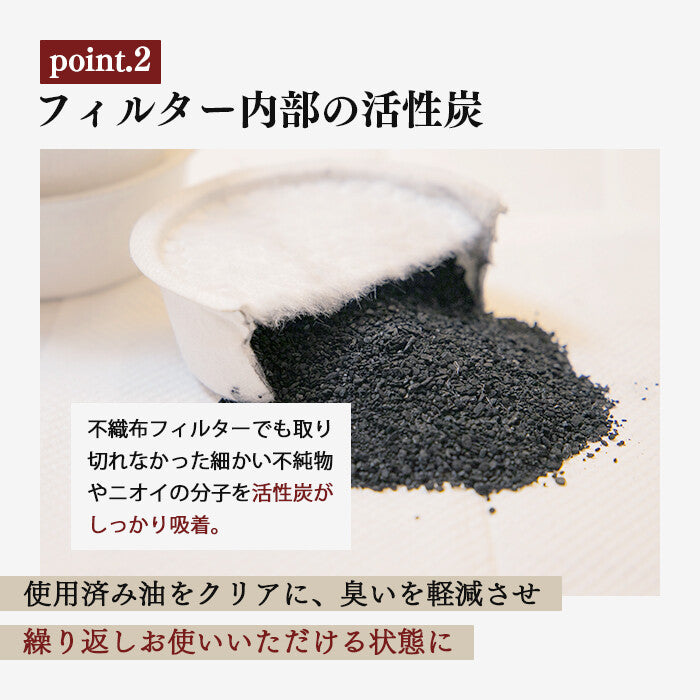 Kyoto Katsugu Activated Carbon Filter Cartridges for Oil Pot, Set of 3