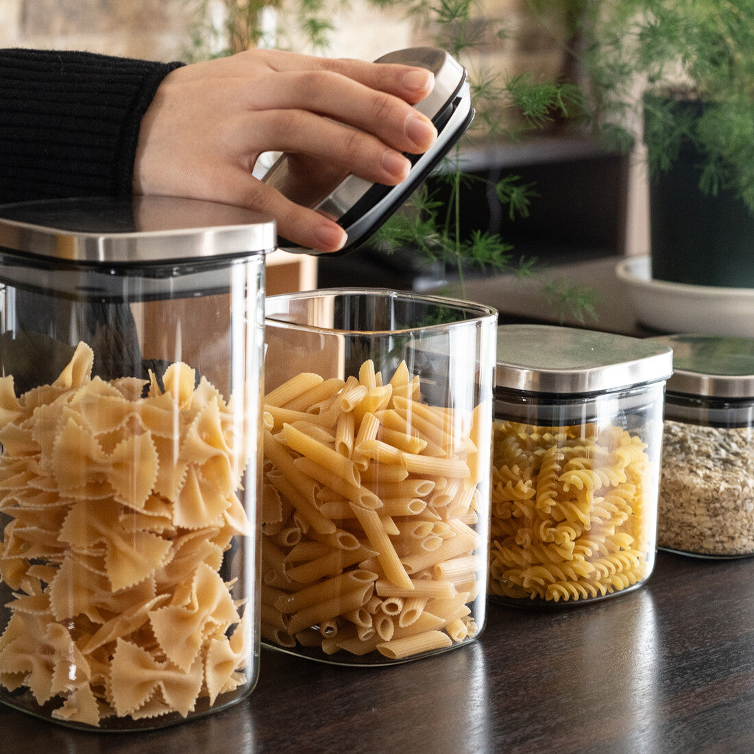 Wahei Freiz Square Glass Storage Canister 1100ml RE-7667