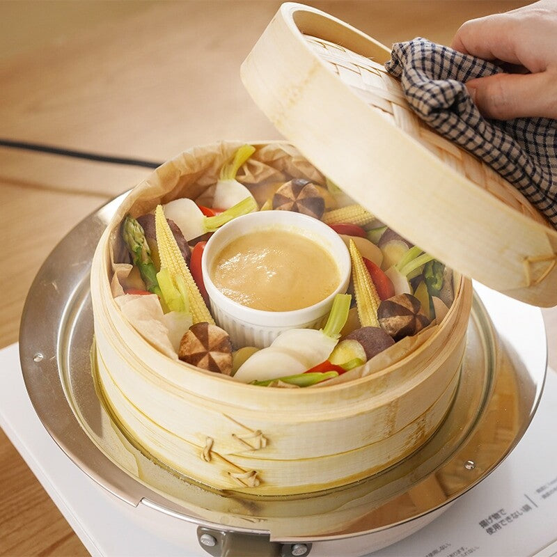 Wahei Freiz hocona Bamboo Steamer Basket Set 20cm