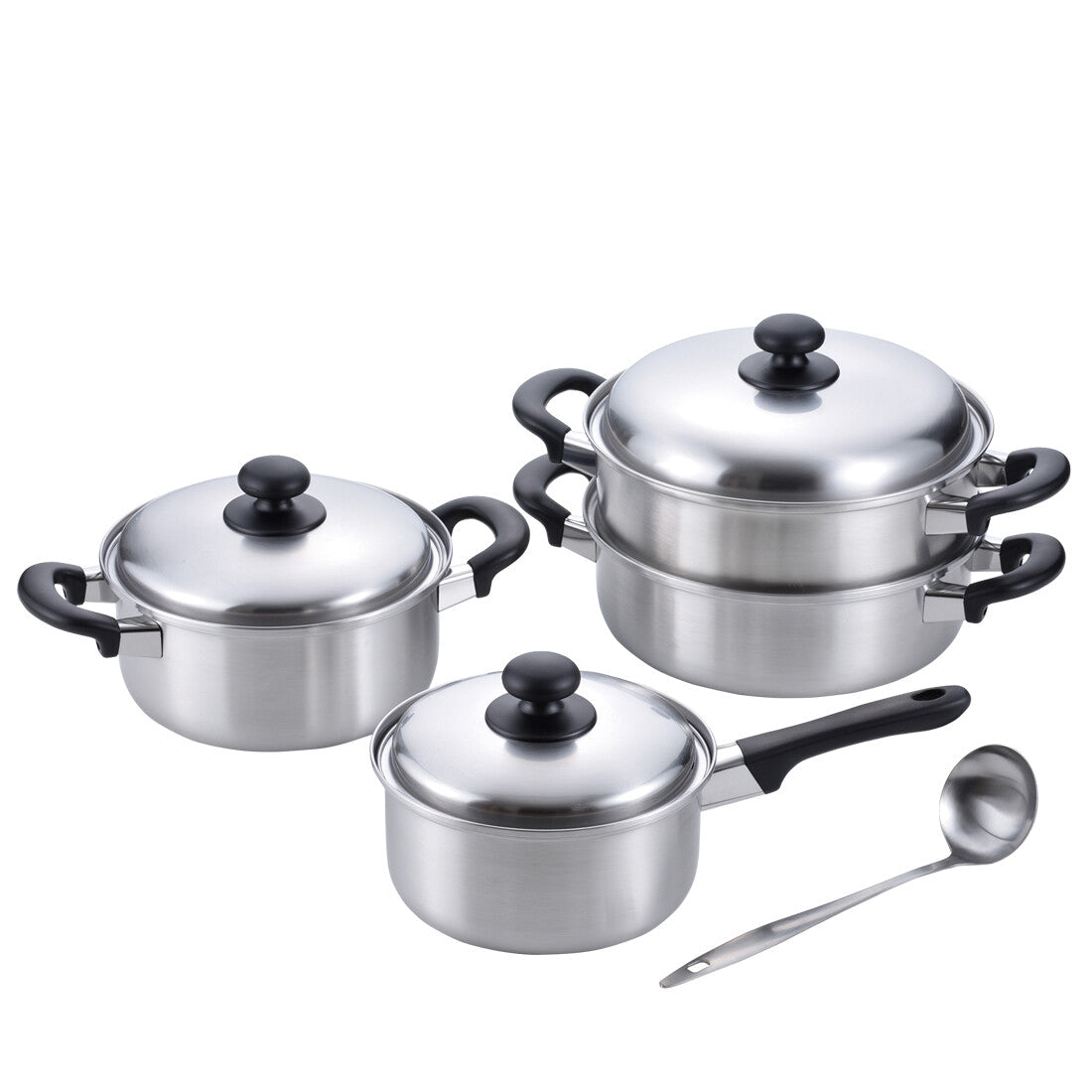 Wahei Freiz Enzo Saucepan 18cm, Stockpot 20cm, 2-Tier Steamer 24cm EM-023