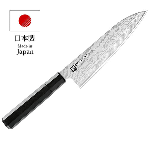 Shimomura Takumi Unryu Rin Santoku Knife VG10 Damascus 33 Layer