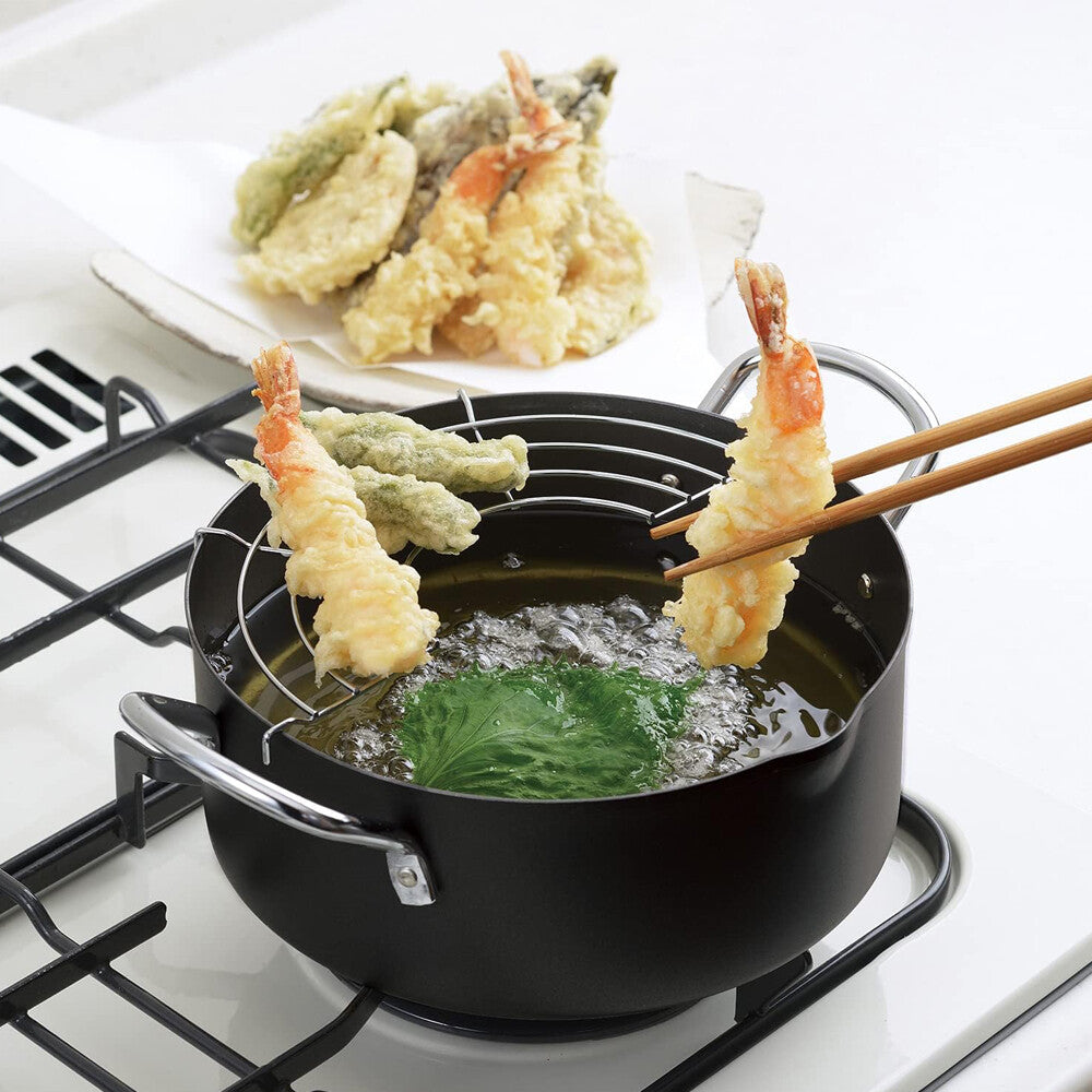 Wahei Freiz Agedutsumi Tempura Pot 20cm with Rack AR-7003