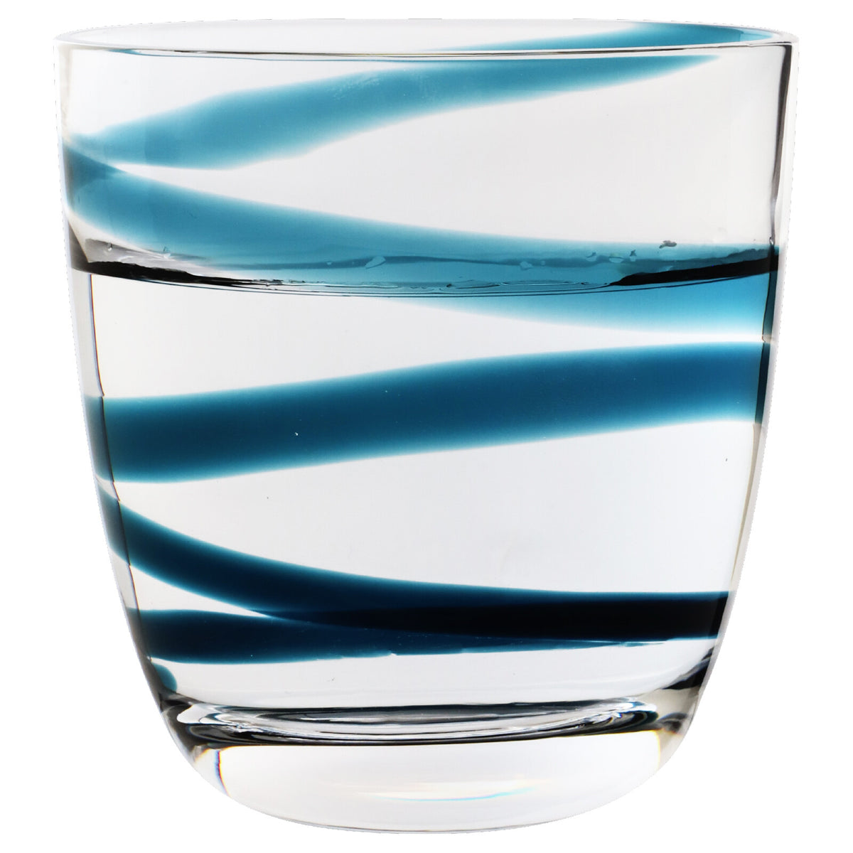 Toyo-Sasaki Glass Corrot Tumbler Spiral Blue