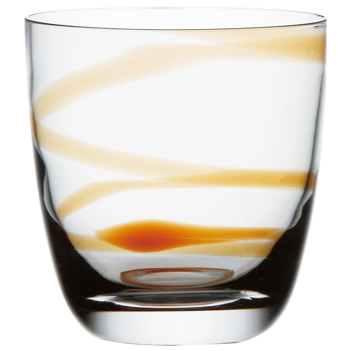 Toyo-Sasaki Glass Corrot Tumbler Spiral Amber