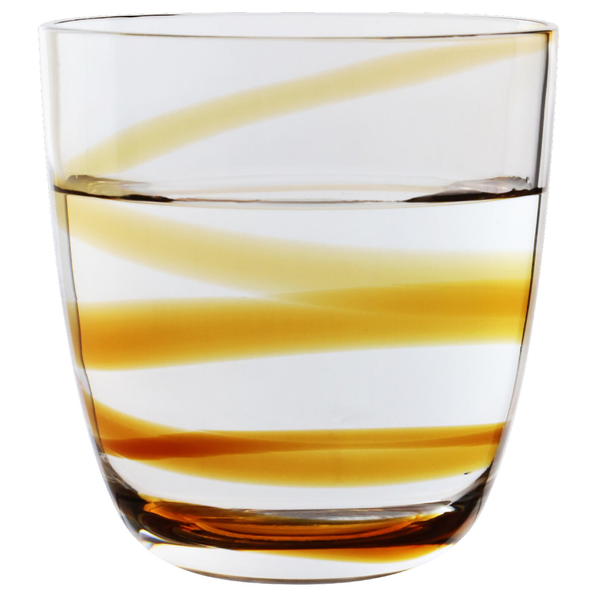 Toyo-Sasaki Glass Corrot Tumbler Spiral Amber