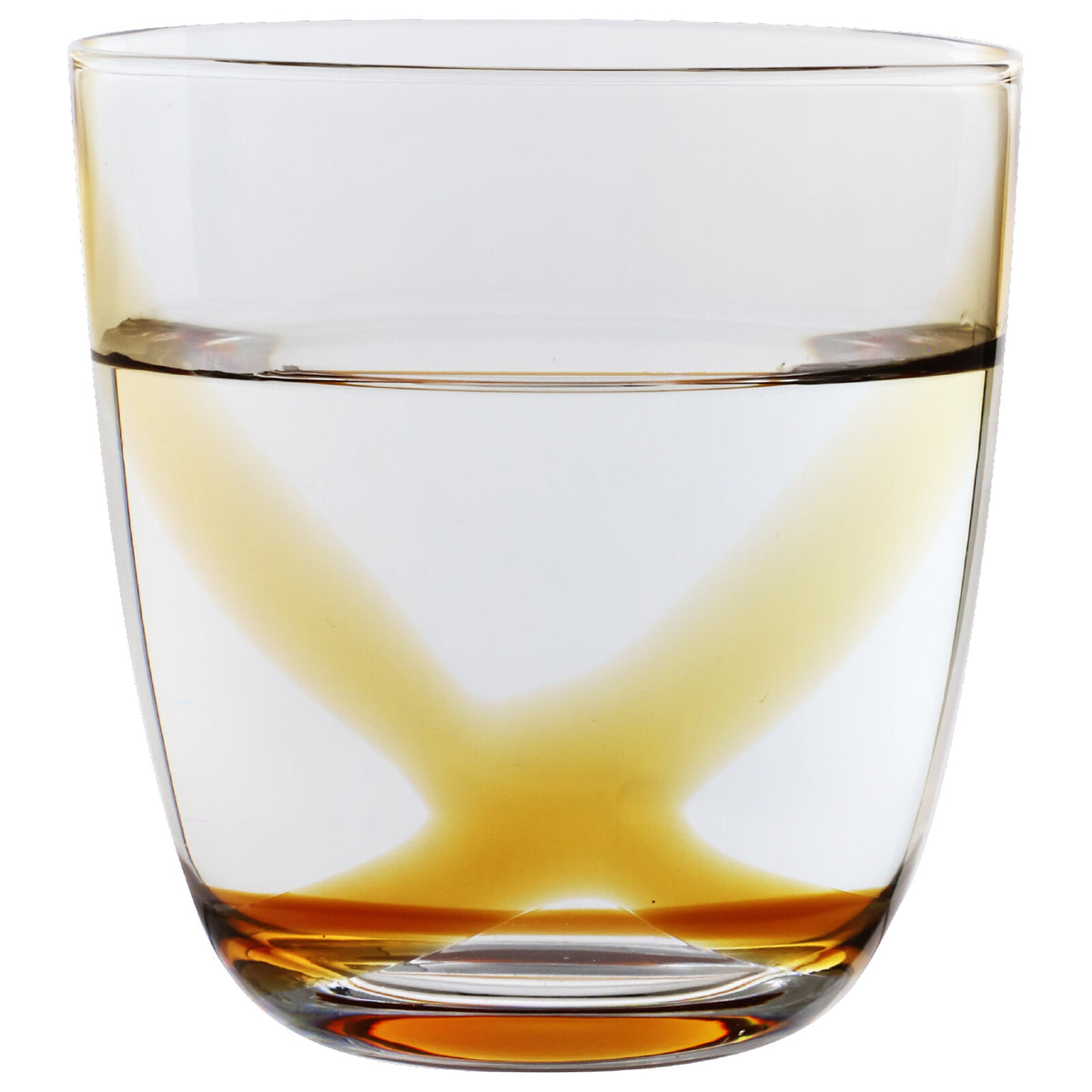 Toyo-Sasaki Glass Corrot Tumbler Cross Amber