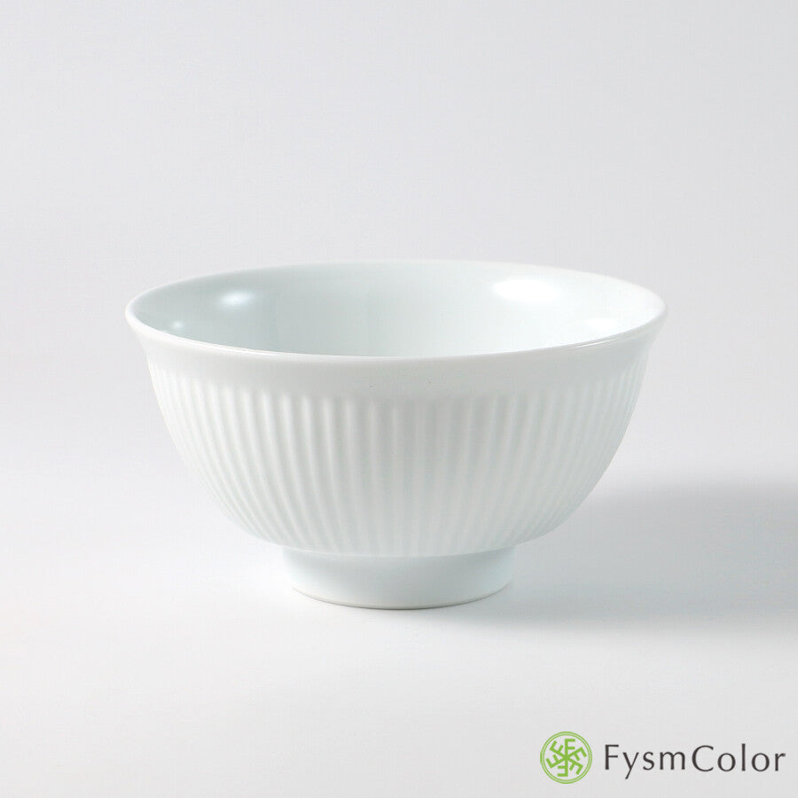 Hakusan Porcelain Yoshizu-Bori Rice Bowl White