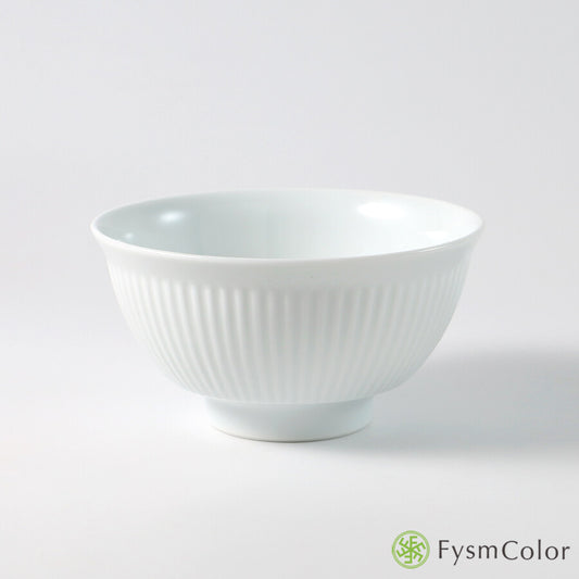 Hakusan Porcelain Yoshizu-Bori Rice Bowl White