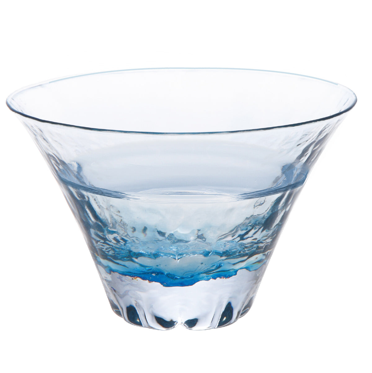 Toyo-Sasaki Glass Shofuku Fujimi Sakura Sake Cup, Blue