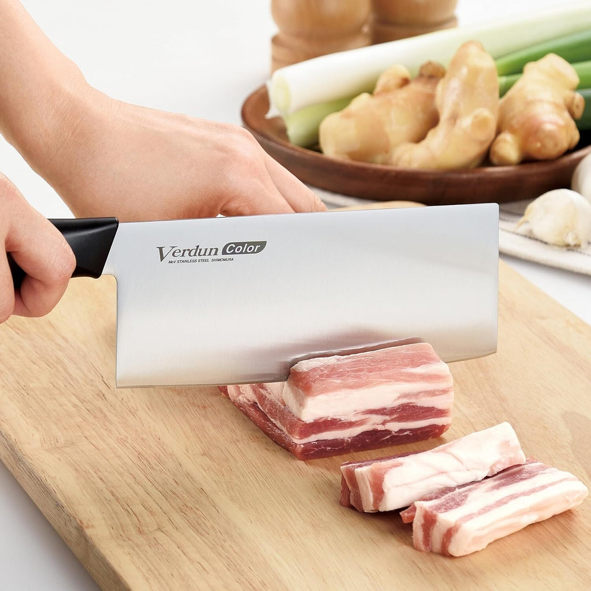 Shimomura Chinese Cleaver Knife 185mm Molybdenum Vanadium Steel