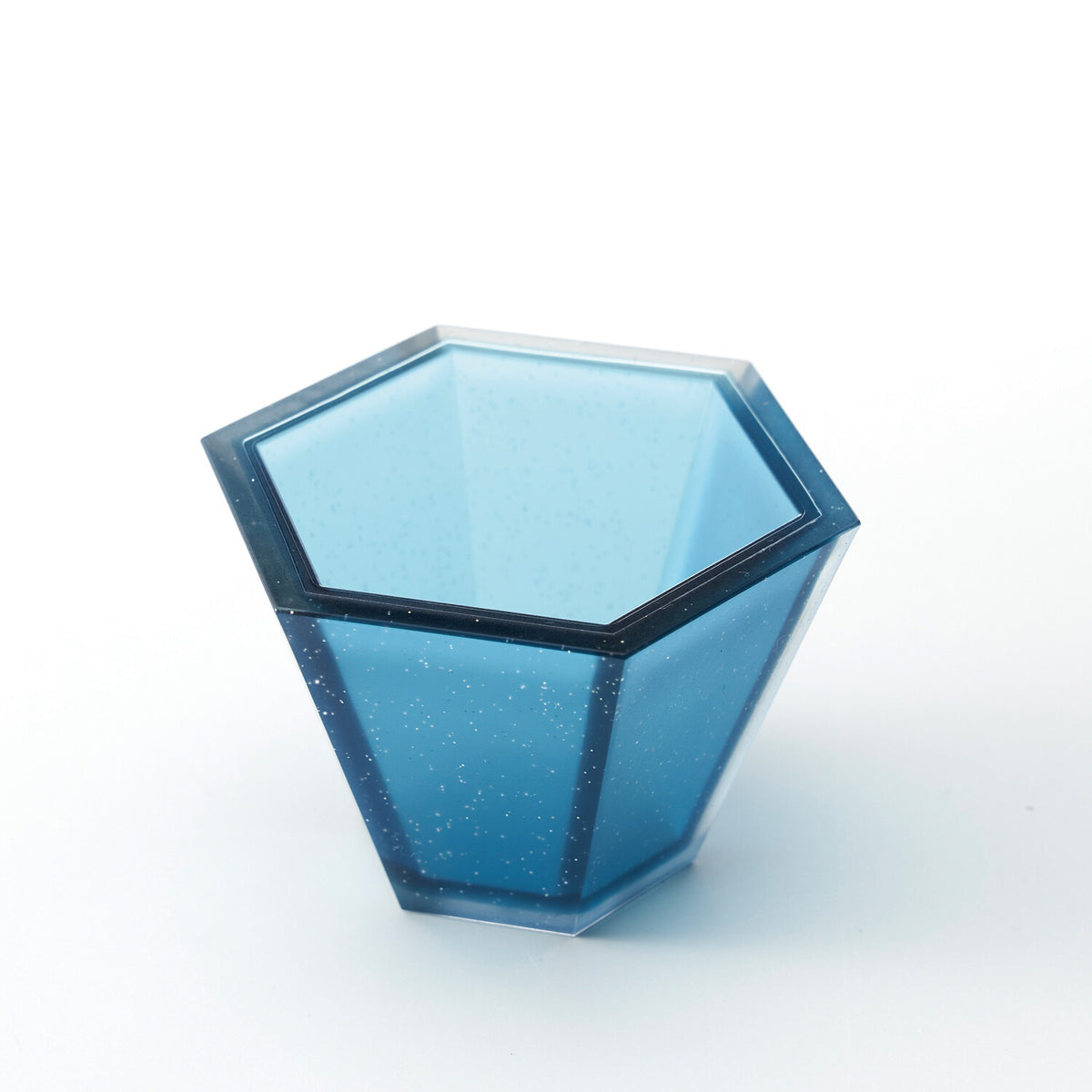 Akebono Kakki Hexagonal Sake Cup (Ochoko) Lapis Blue TW-3788